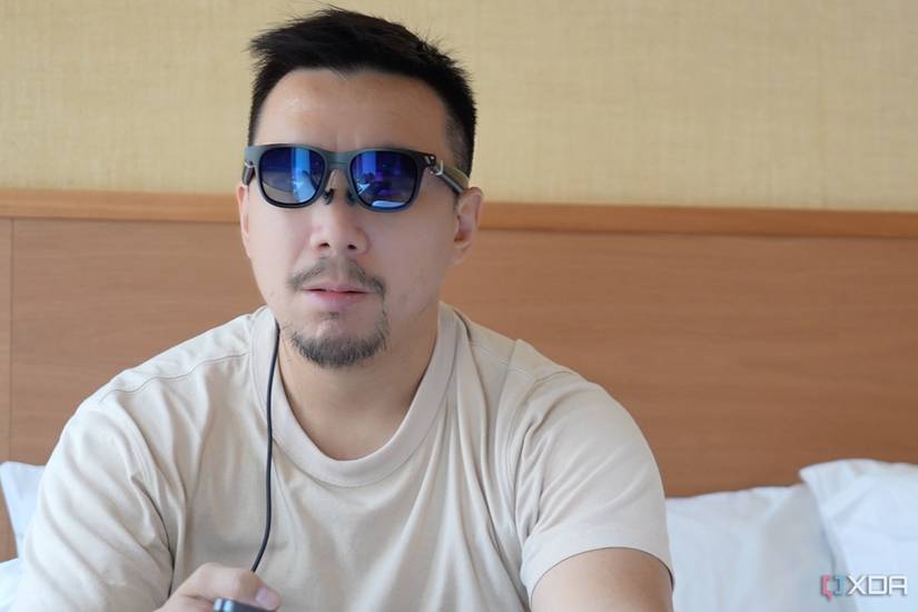 Wearing the viture One glasses in bed