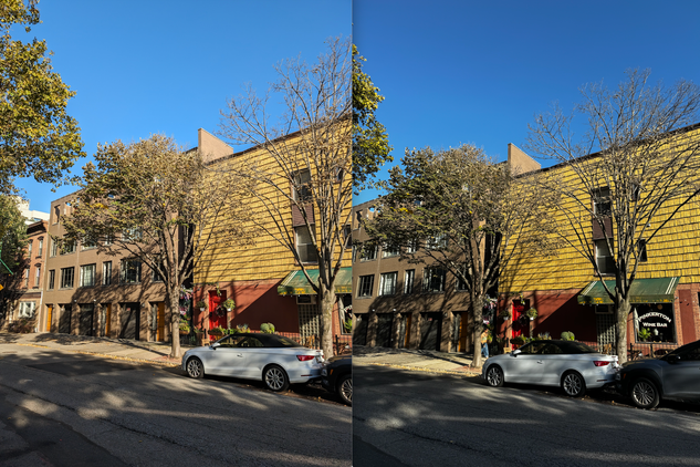 Main camera, Pixel 8 Pro (left), iPhone 15 Pro Max (right)