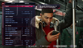 spider man miles morales in-game graphics settings