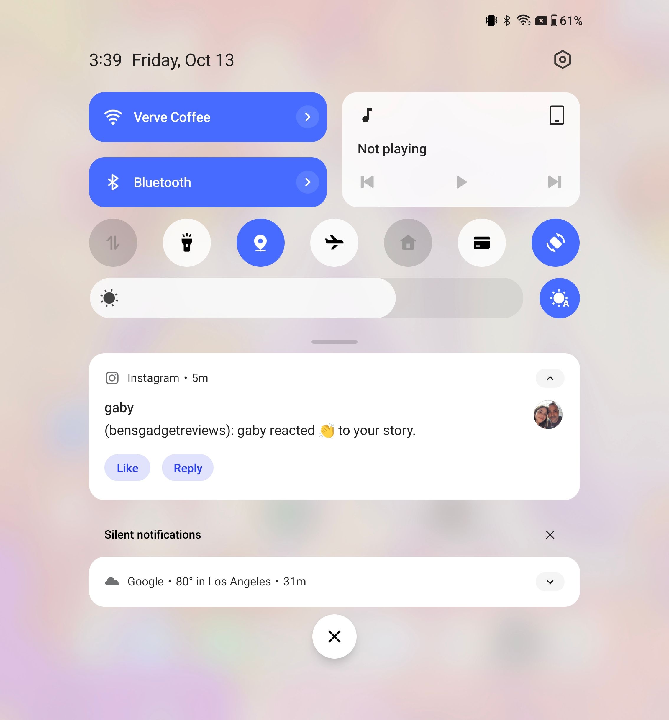 OxygenOS notification shade