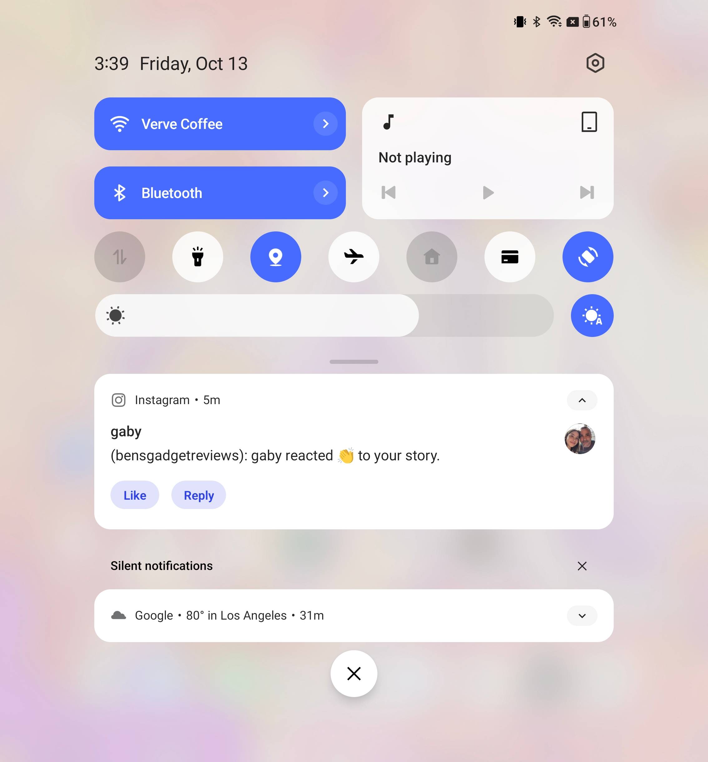 OxygenOS notification shade