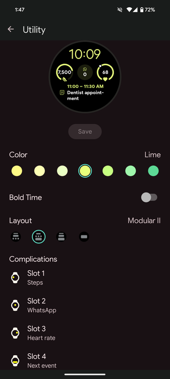 A screenshot of the Pixel's fitness app