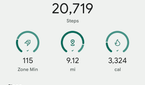 The overview of the Pixel Watch 2's activity in the Fitbit app