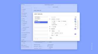 Screenshot of Vivaldi settings creating a calendar template