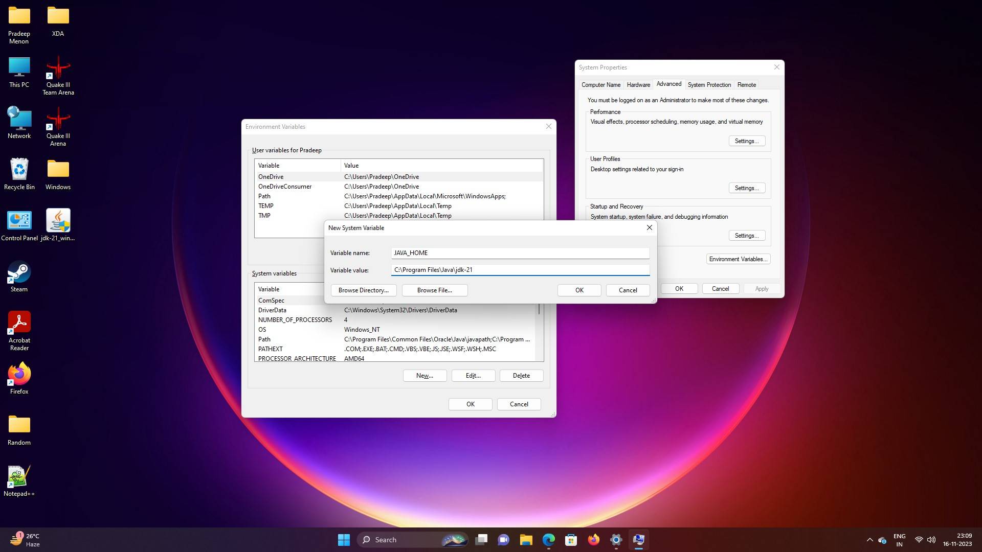 add java path to environment variables windows 11 -... How to set the Java path in Windows 11