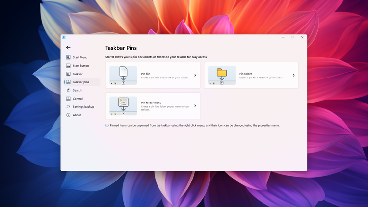 Pin Insert Ui Start11 v2 is officially out with floating rounded taskbar options and more