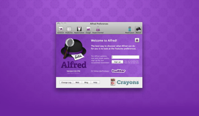 Alfred app for Mac welcome page.