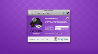 Alfred app for Mac welcome page.