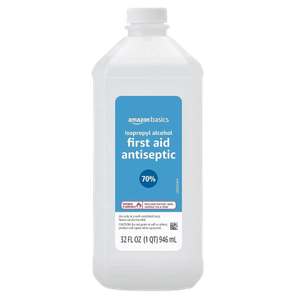 A render showing a bottle of Amazon Basics Isopropyl alcohol.