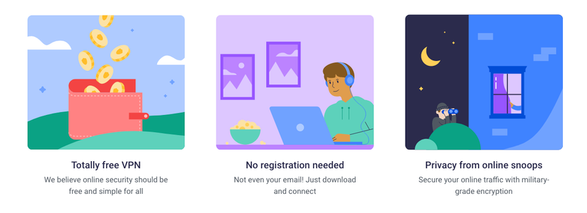 A screenshot of the website of Free VPN provider Betternet