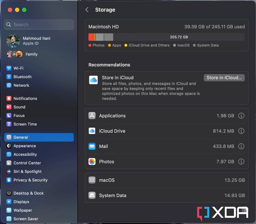 breakdown of whats consuming storage on macOS