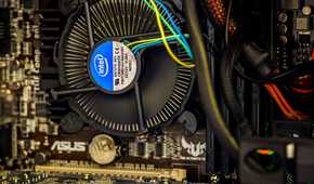 Intel CPU cooler on an ASUS motherboard