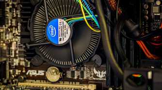 Intel CPU cooler on an ASUS motherboard