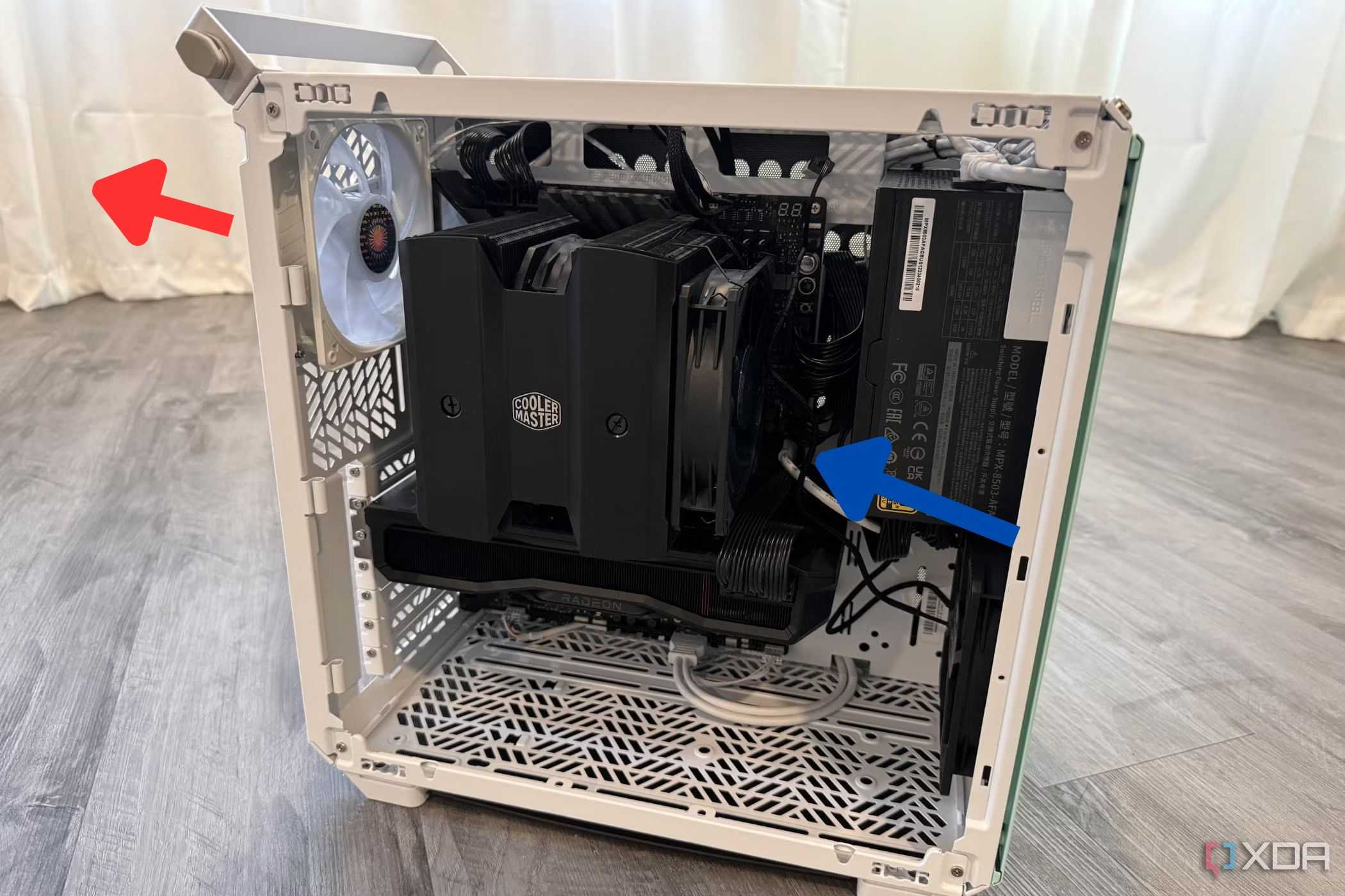 An image showing the cooler master air cooler airflow illustration.
