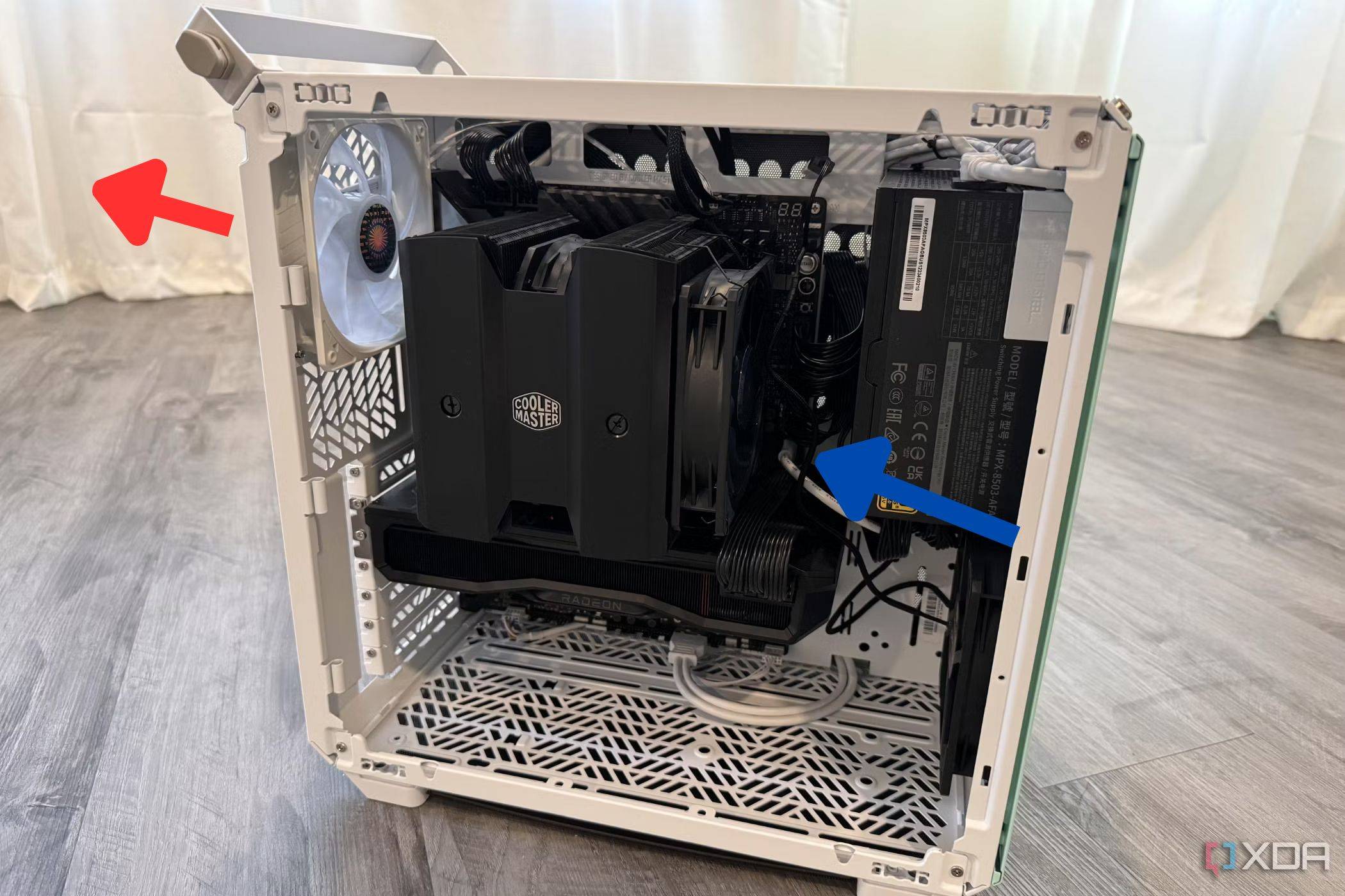 An image showing the cooler master air cooler airflow illustration.