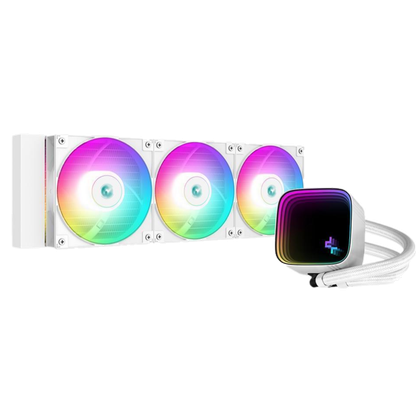 White render of DeepCool LS720 SE white liquid cooler