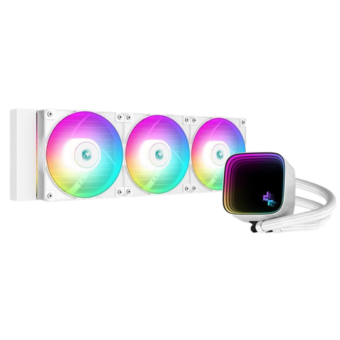 White render of DeepCool LS720 SE white liquid cooler