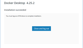 Docker Desktop finish installation