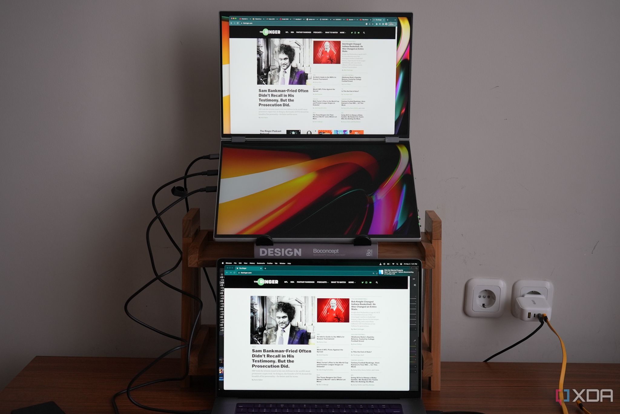 DuoOne above a laptop