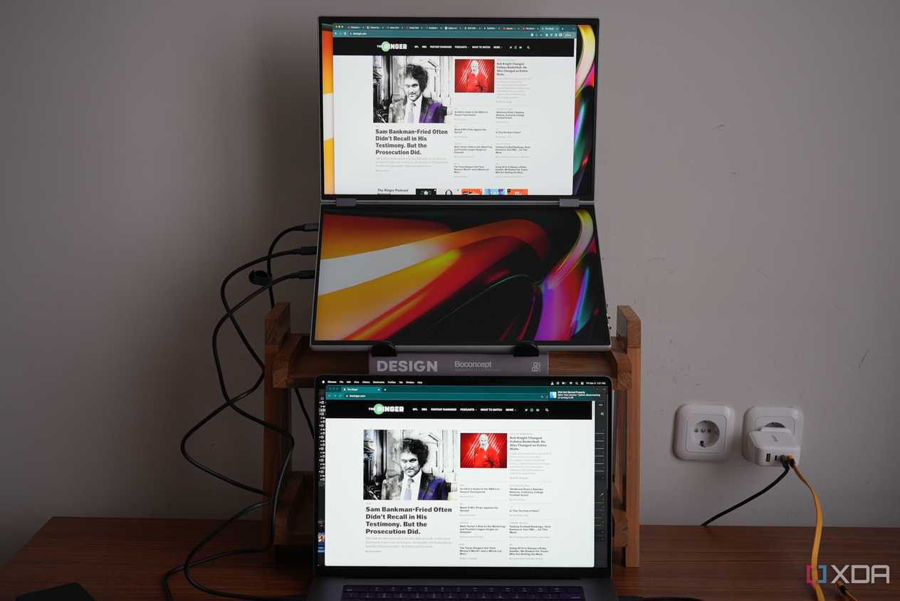 DuoOne above a laptop