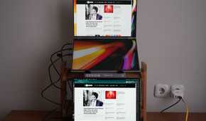 DuoOne above a laptop