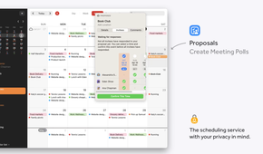 Fantastical app showing a full calendar with one item pulled up.