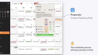 Fantastical app showing a full calendar with one item pulled up.