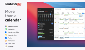 Fantastical app showing a full calendar.