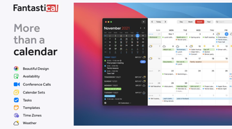 Fantastical app showing a full calendar.
