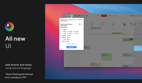 Fantastical app showing a full calendar with one item pulled up.