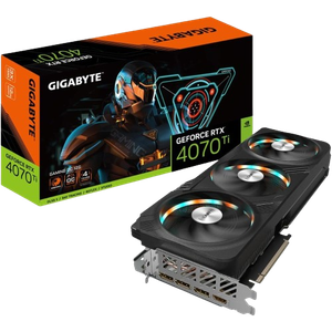 A render showing the Gigabyte 4070 ti GPU.