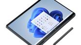 Front view of the HP Spectre x360 14 in Slate Blue in tablet mode