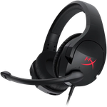 A render showing the HyperX Cloud Stringer gaming headset in black color.