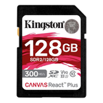 A render showing the Kingston Canvas React Plus V90 SDXC card.