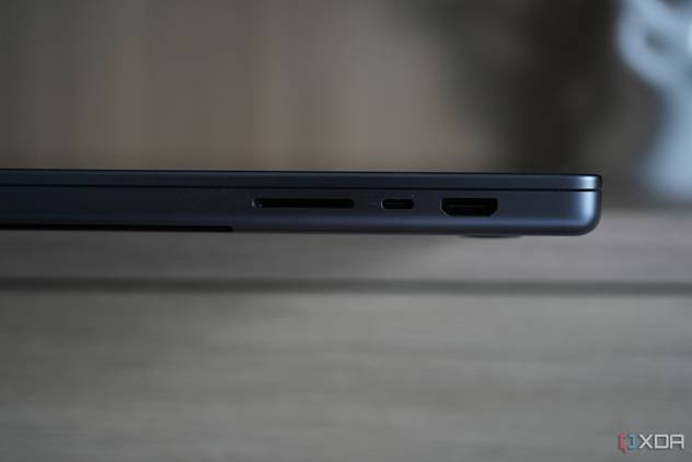 the left side of the MacBook Pro