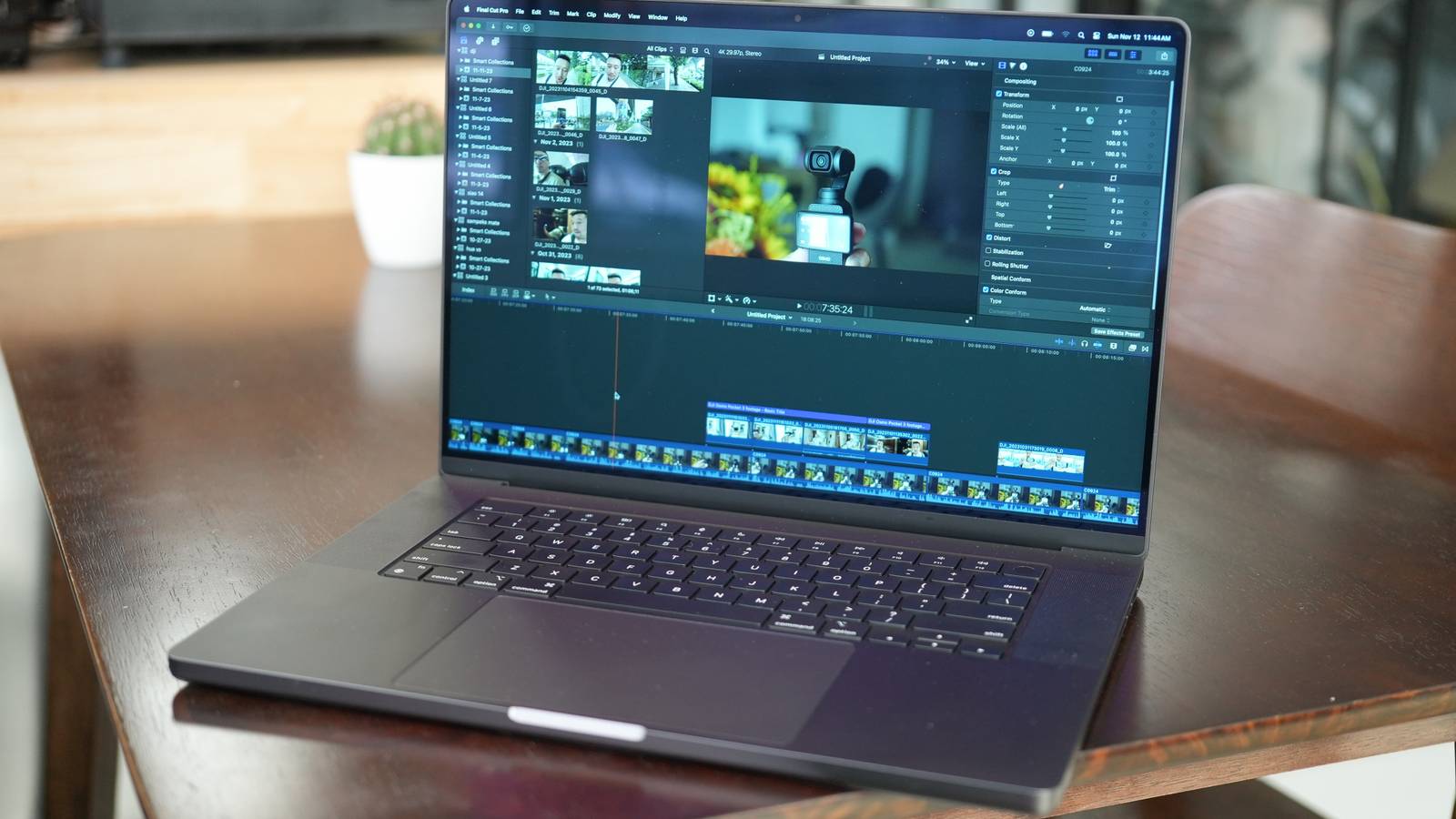 A MacBook Prop running Final Cut Pro