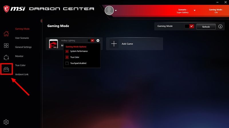 MSI Dragon Center home