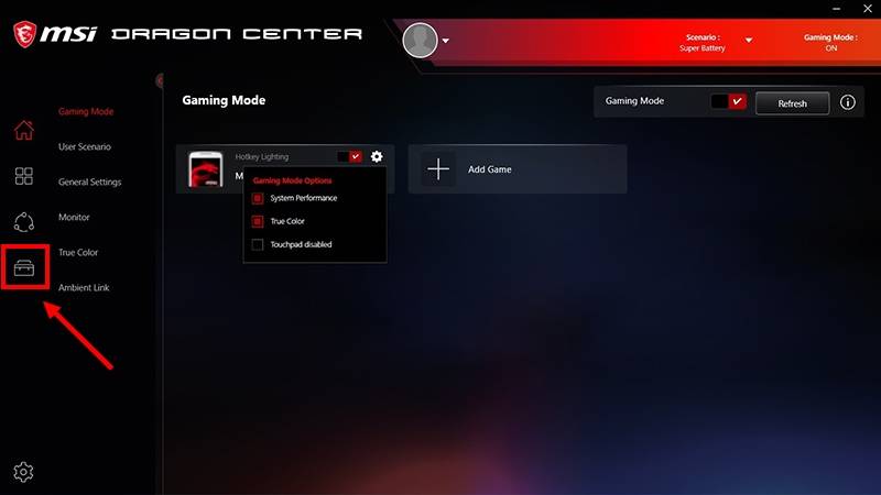 MSI Dragon Center home