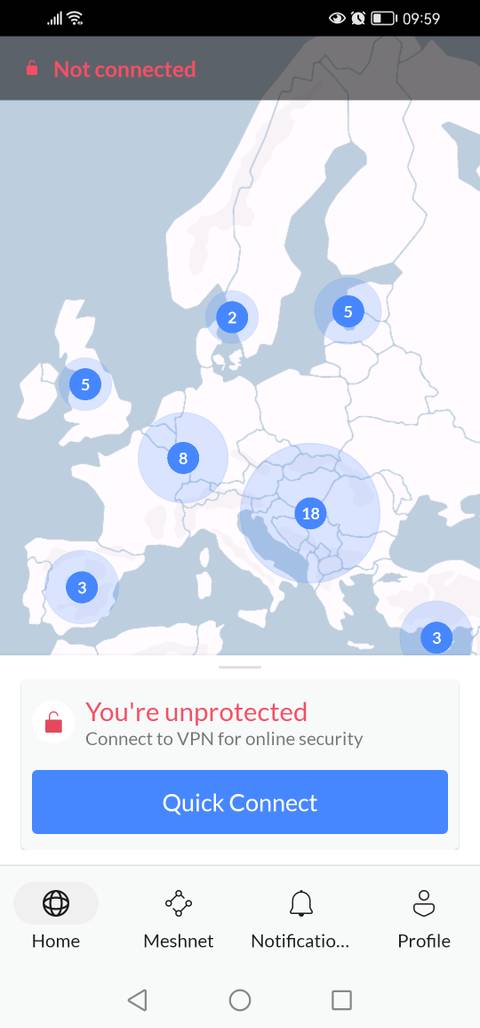 NordVPN on Android not connected
