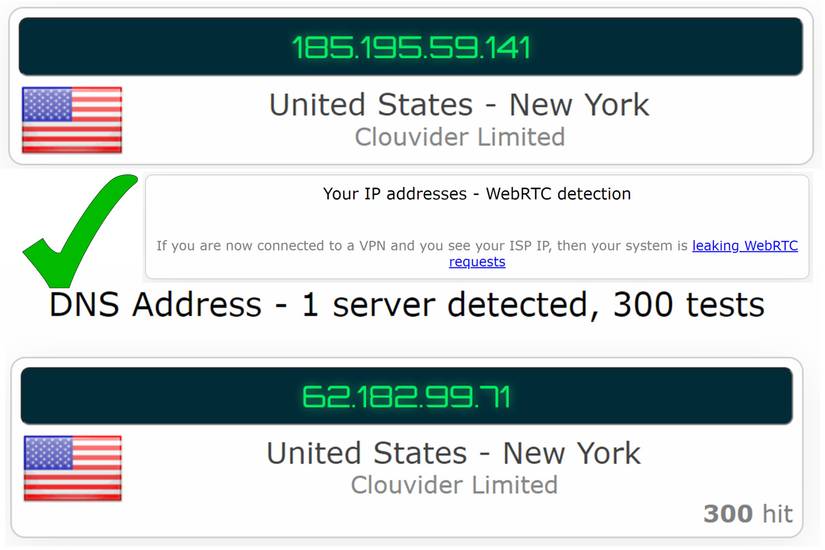 NordVPN IP leak test