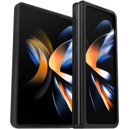 A render of the OtterBox Thin Flex for Galaxy Z Fold 4 in black color.