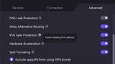 ProtonVPN leak prevention settings on Windows