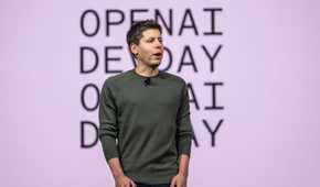 Sam Altman speaks at OpenAI's DevDay.