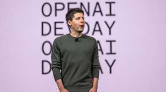 Sam Altman speaks at OpenAI's DevDay.