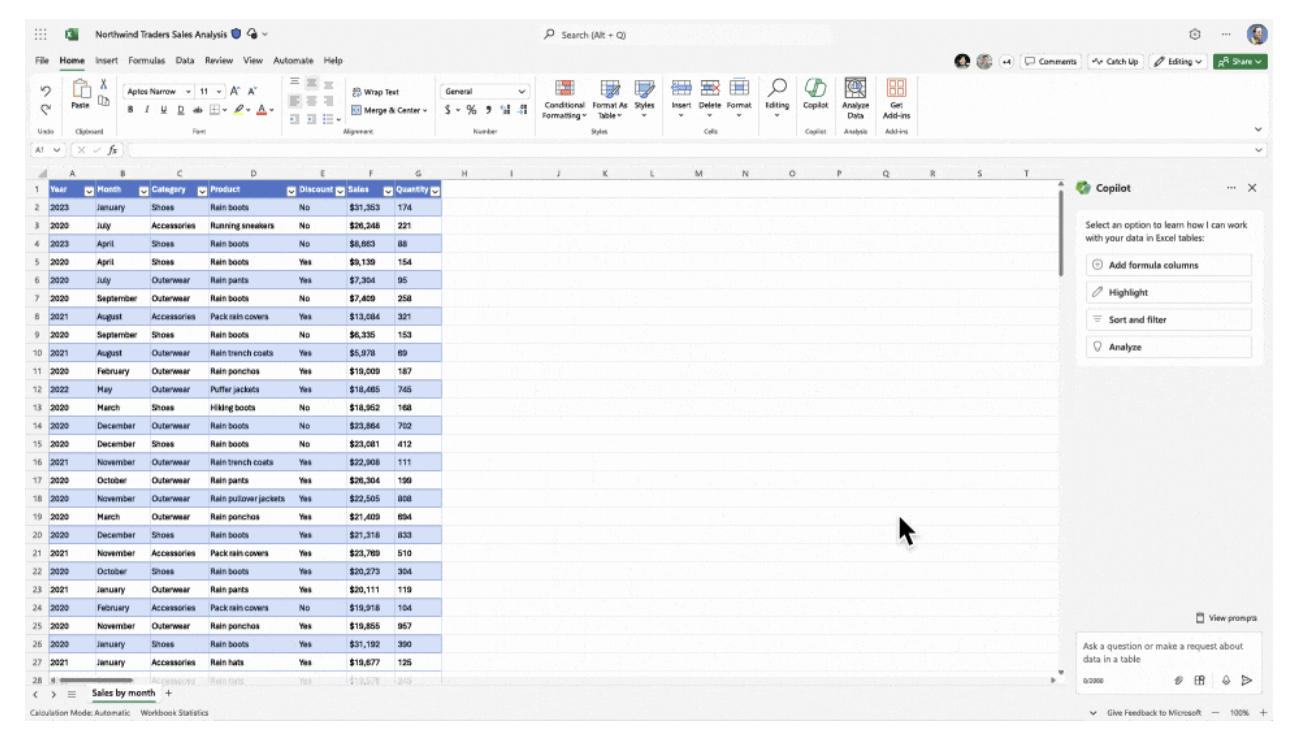 Copilit in Excel