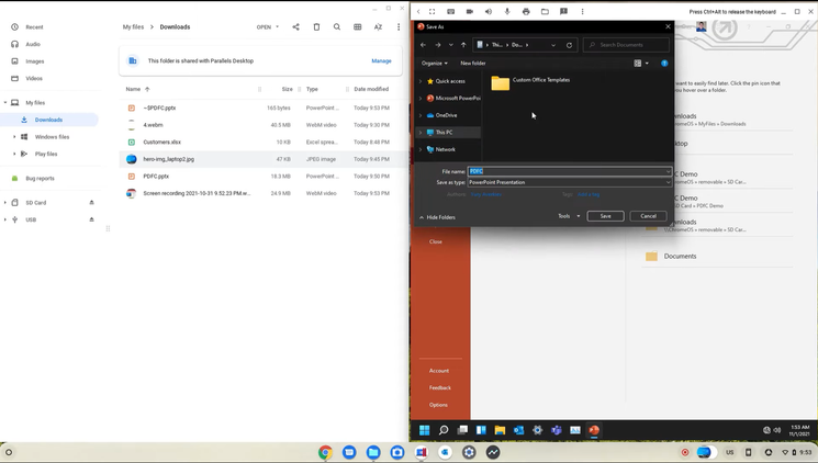 Parallels Desktop in ChromeOS