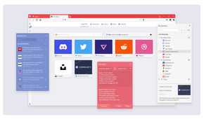 Vivaldi web browser showing different bookmarks, shortcuts, translation feature, and more