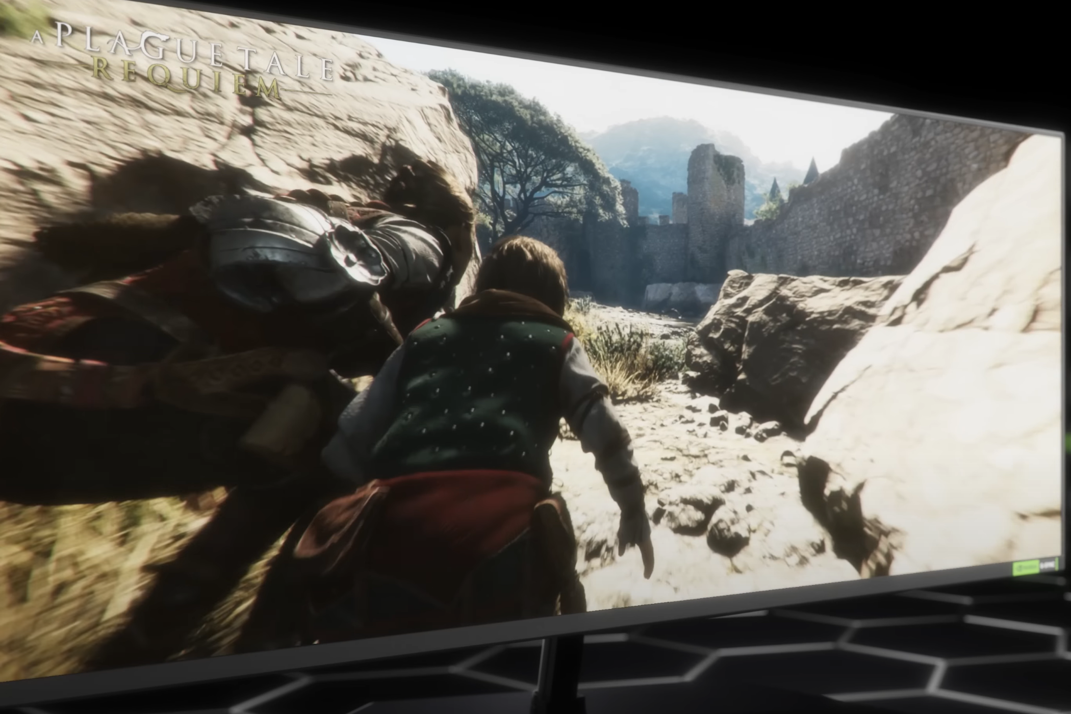 An image of a widescreen monitor running Nvidia GeForce Now