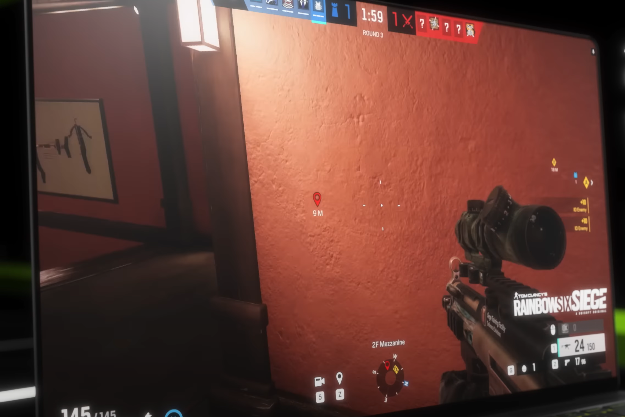 An image of Rainbow Six Seiege running on a laptop on Nvidia GeForce Now