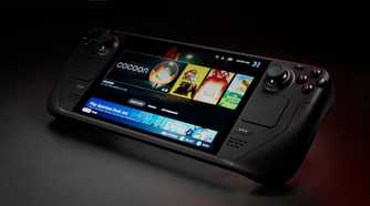 A product shot of the OLED Steam Deck